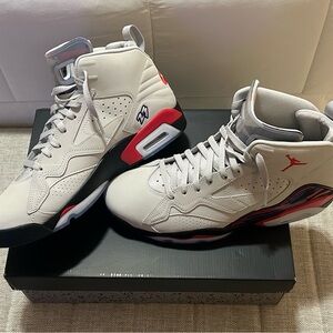 Jordan White and Red Sneakers with Air Cushioning